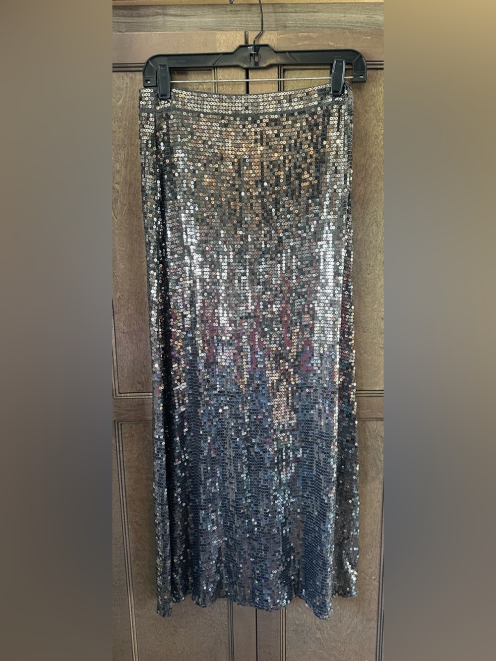 Michael Kors Silver Sequin Maxi Skirt Size S/M